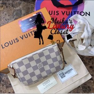 Louis Vuitton Mini Pochette Accessoires in Damier Azur - DISCONTINUED by LV!